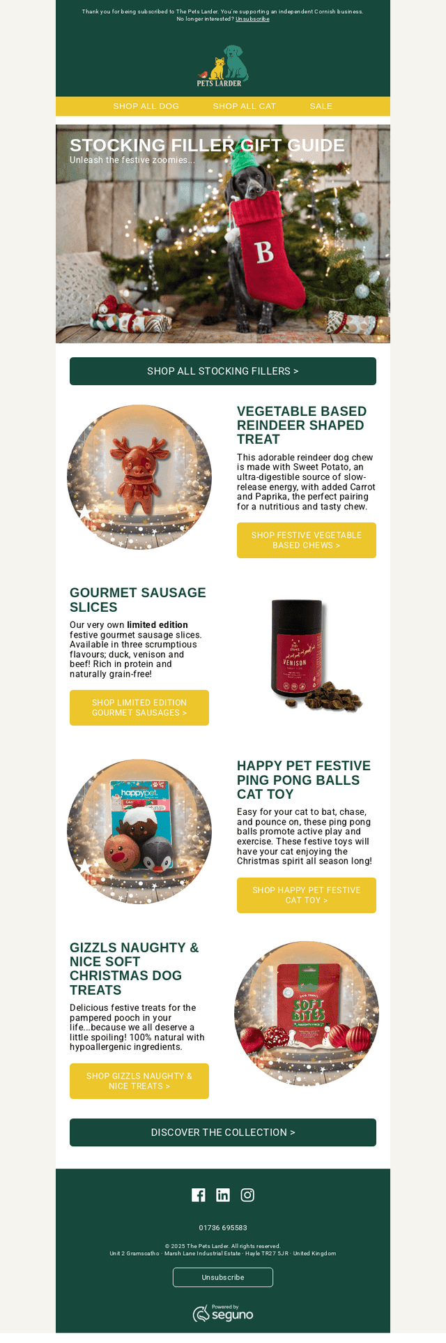 The Pets Larder email from Sun, Nov 16, 2025