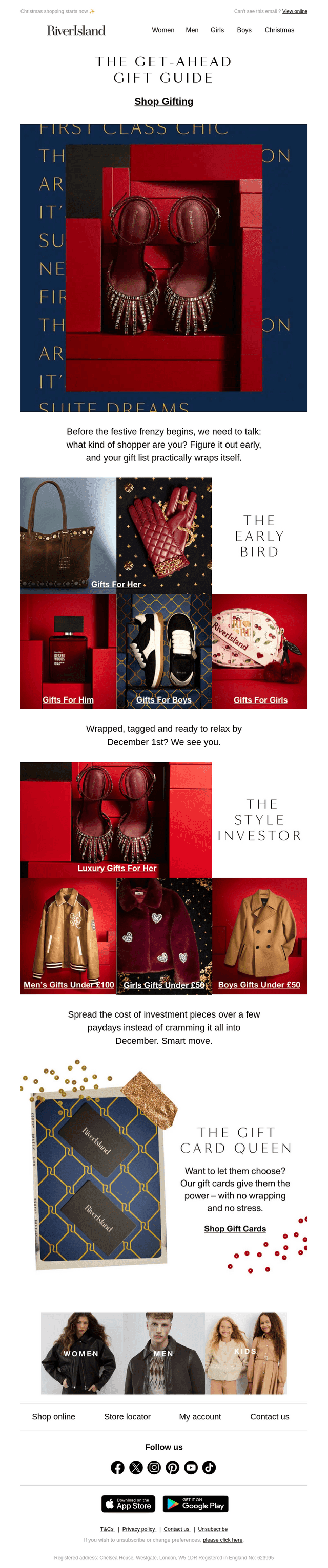 River Island email from Sun, Nov 16, 2025