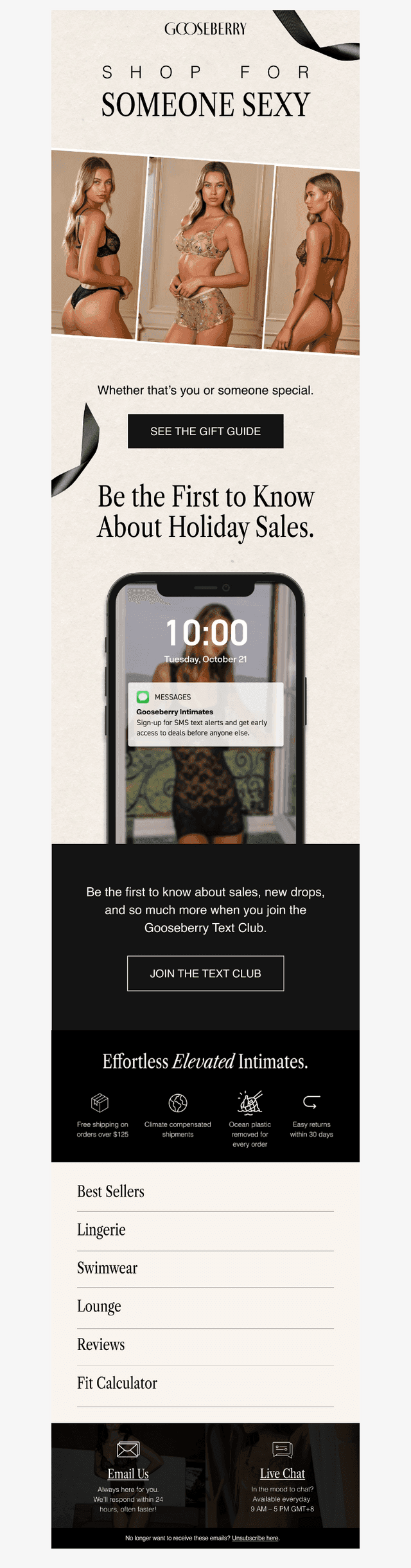 Gooseberry Intimates email from Mon, Nov 17, 2025
