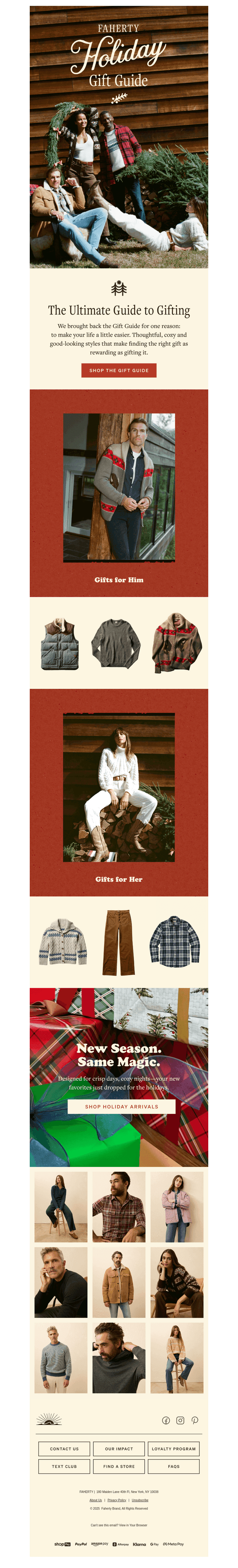 Faherty Brand email from Mon, Nov 17, 2025