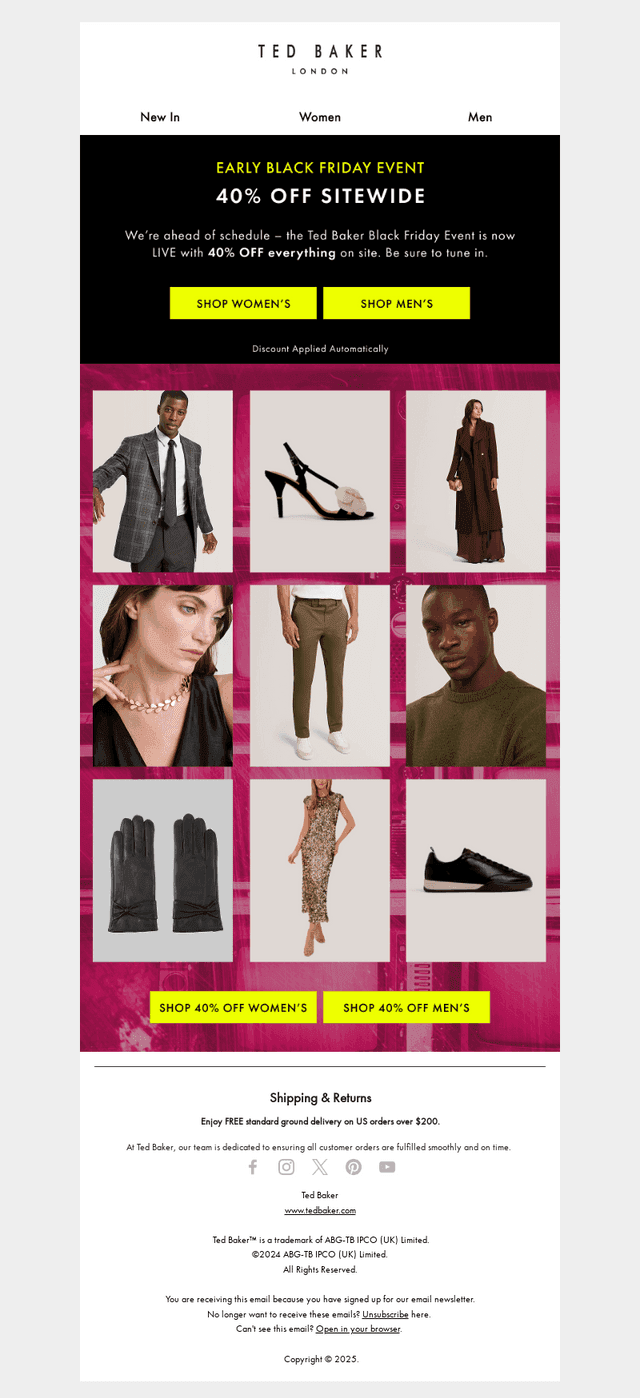 Ted Baker email from Mon, Nov 17, 2025