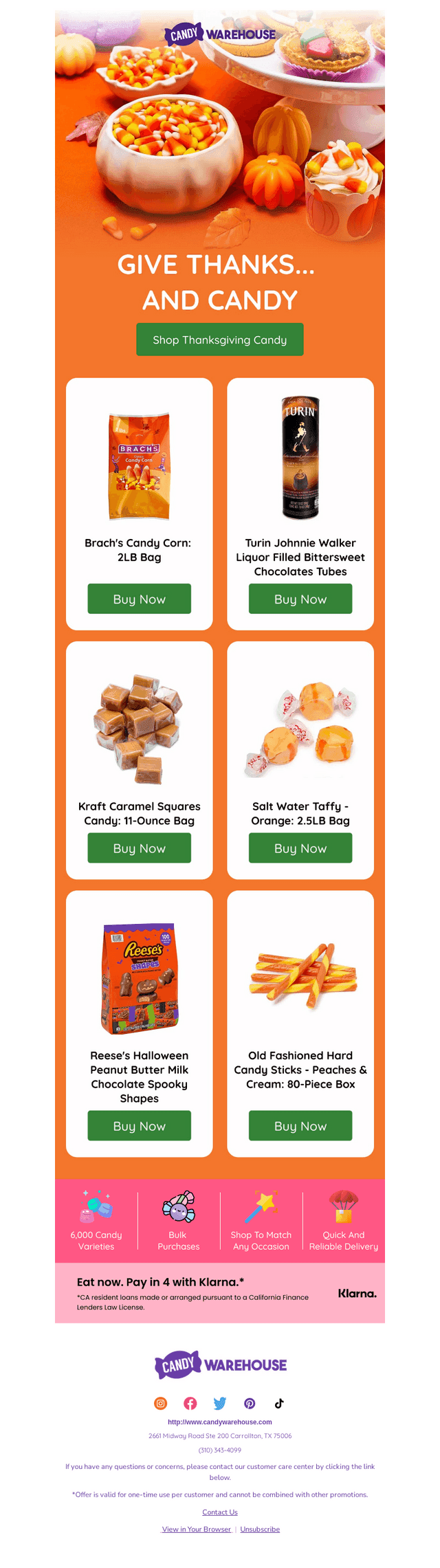 CandyWarehouse email from Wed, Nov 19, 2025