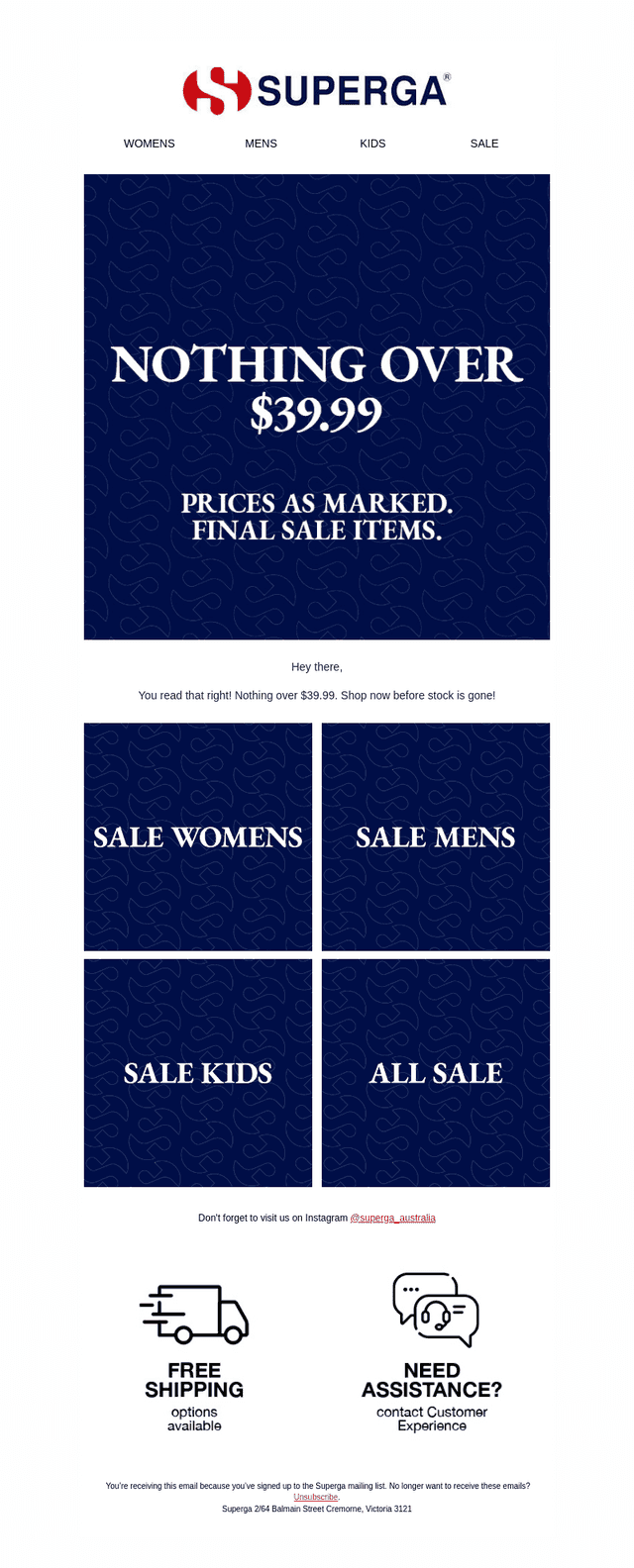 Superga Australia email from Wed, Nov 19, 2025