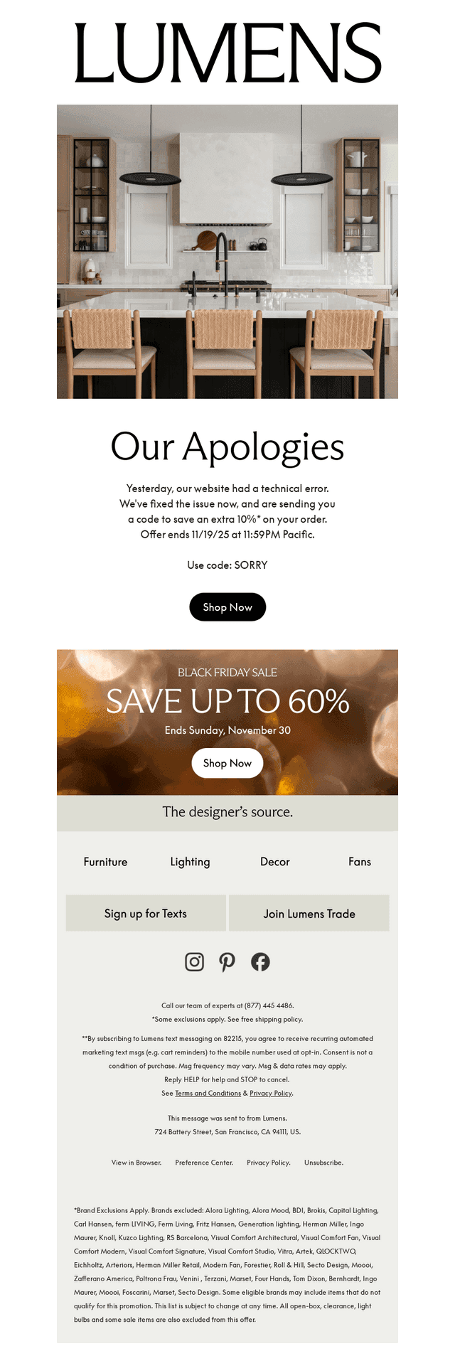 Lumens.com email from Wed, Nov 19, 2025