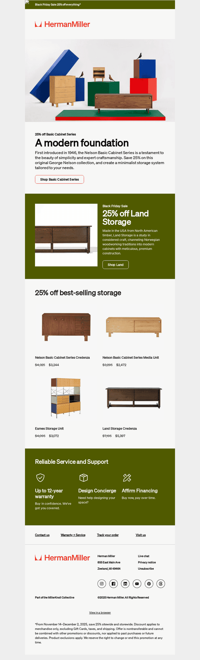 25% off classic Nelson storage