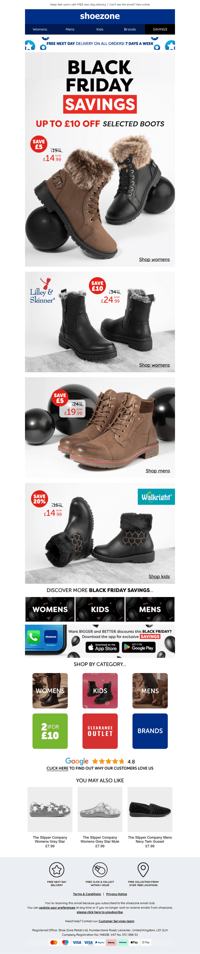 £10 off selected warm-lined boots!