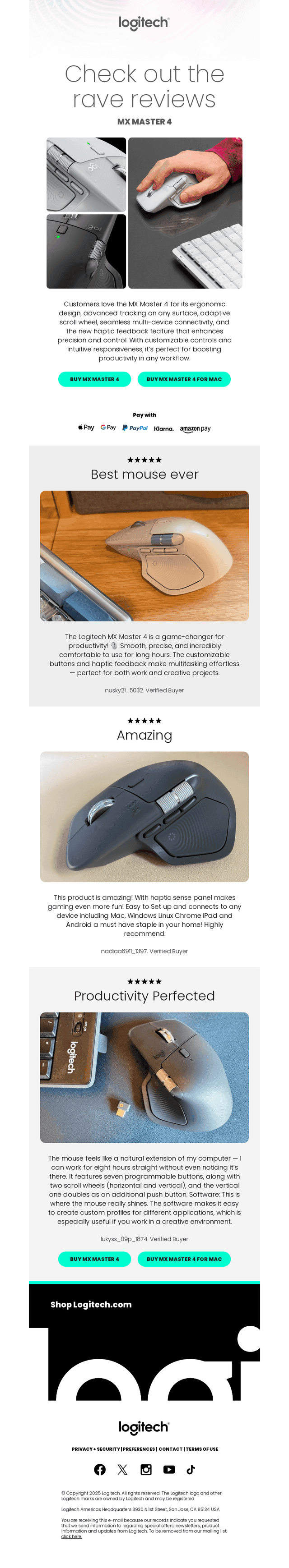 Logitech email from Wed, Nov 19, 2025