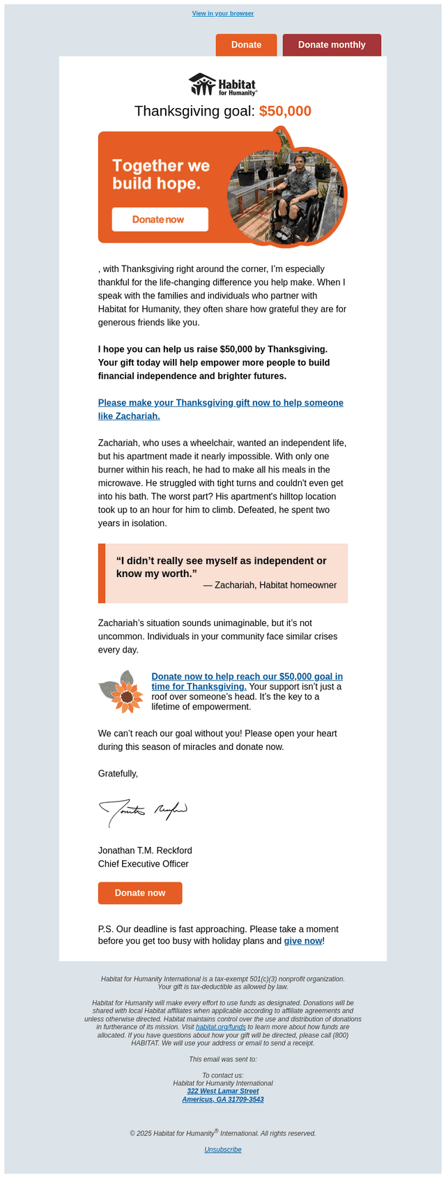 Habitat email from Thu, Nov 20, 2025