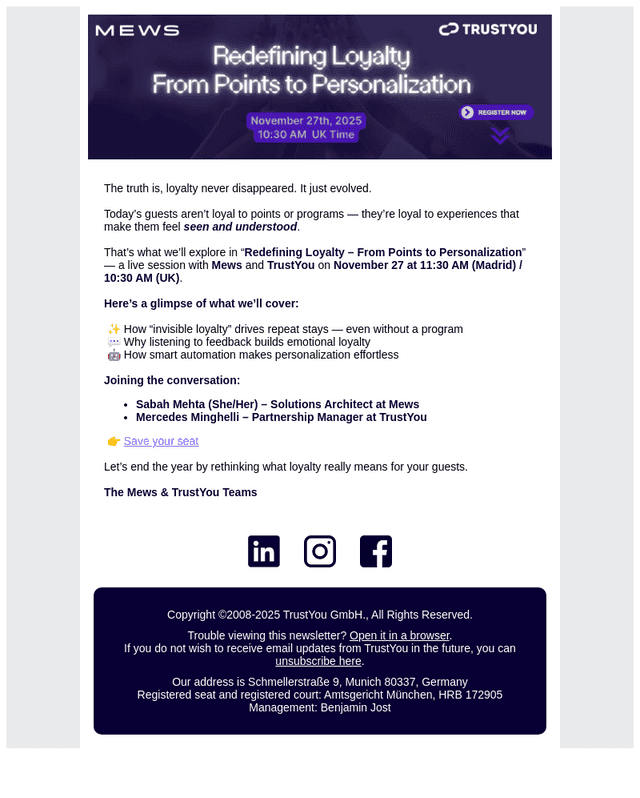 TrustYou email from Thu, Nov 20, 2025