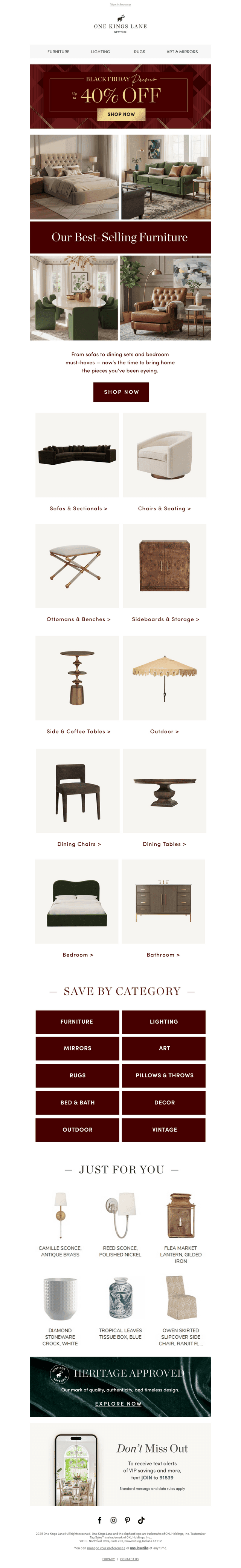 Sofas, Tables, Storage & More — Up to 40% Off