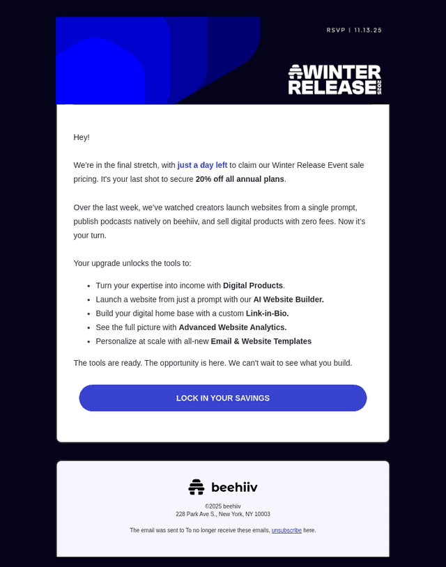 beehiiv email from Thu, Nov 20, 2025