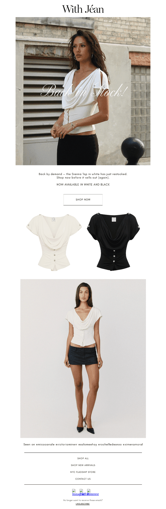 BACK IN STOCK | SIENNA TOP