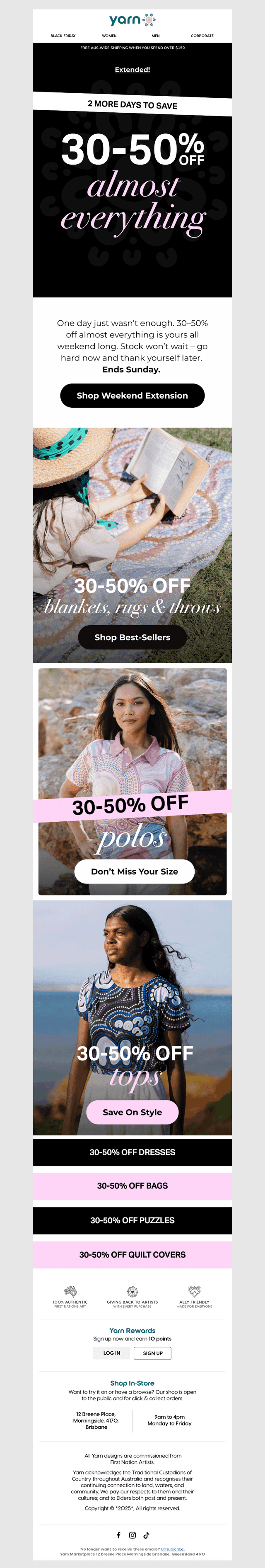 IT’S BACK! 30-50% Off Almost Everything Extended