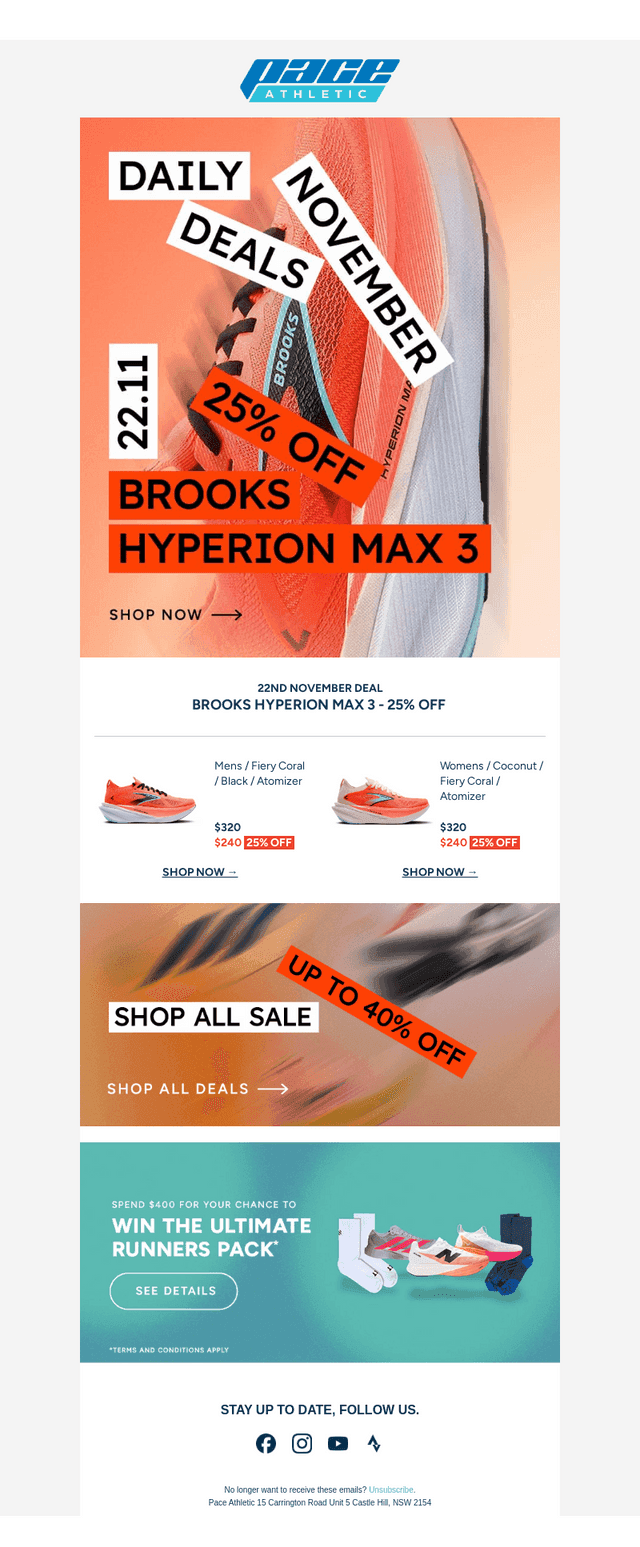 25% Brooks Hyperion Max 3