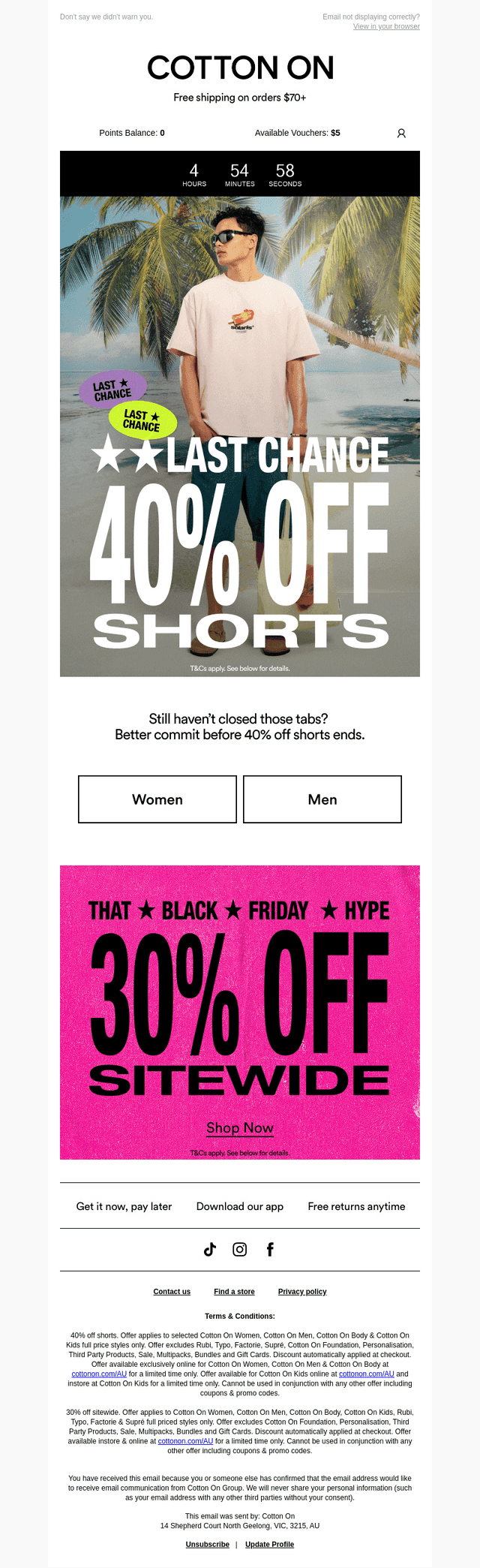 40% off shorts ends in 3, 2, 1...​