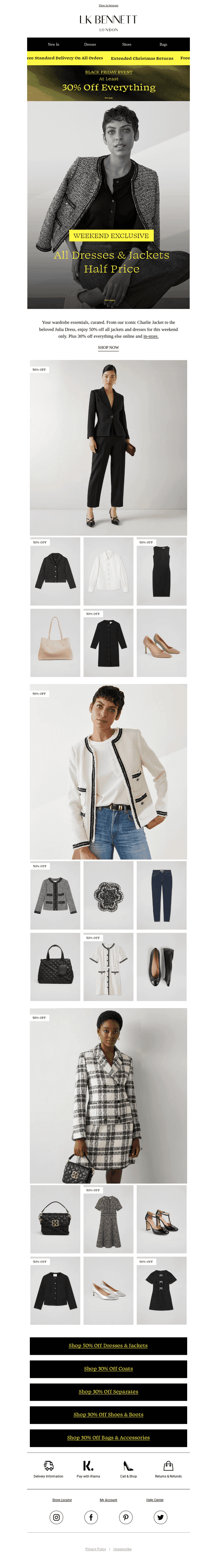 All Dresses & Jackets Are Half Price