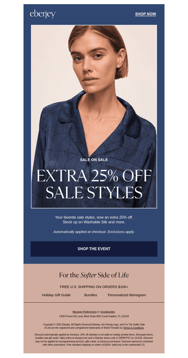 EXTRA 25% OFF SALE STYLES
