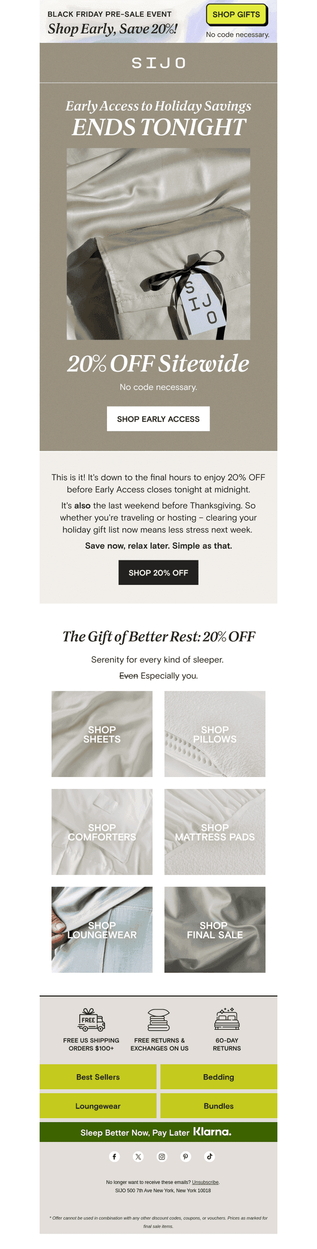 Early Access: 20% OFF ends at MIDNIGHT.