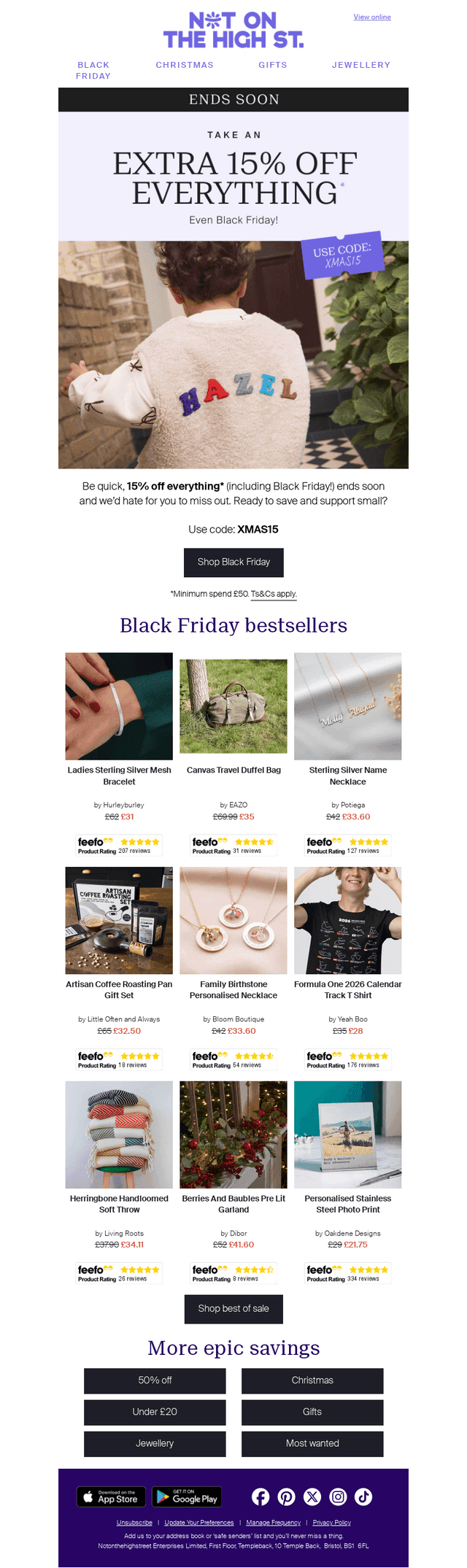 15% off* EVERYTHING ends soon