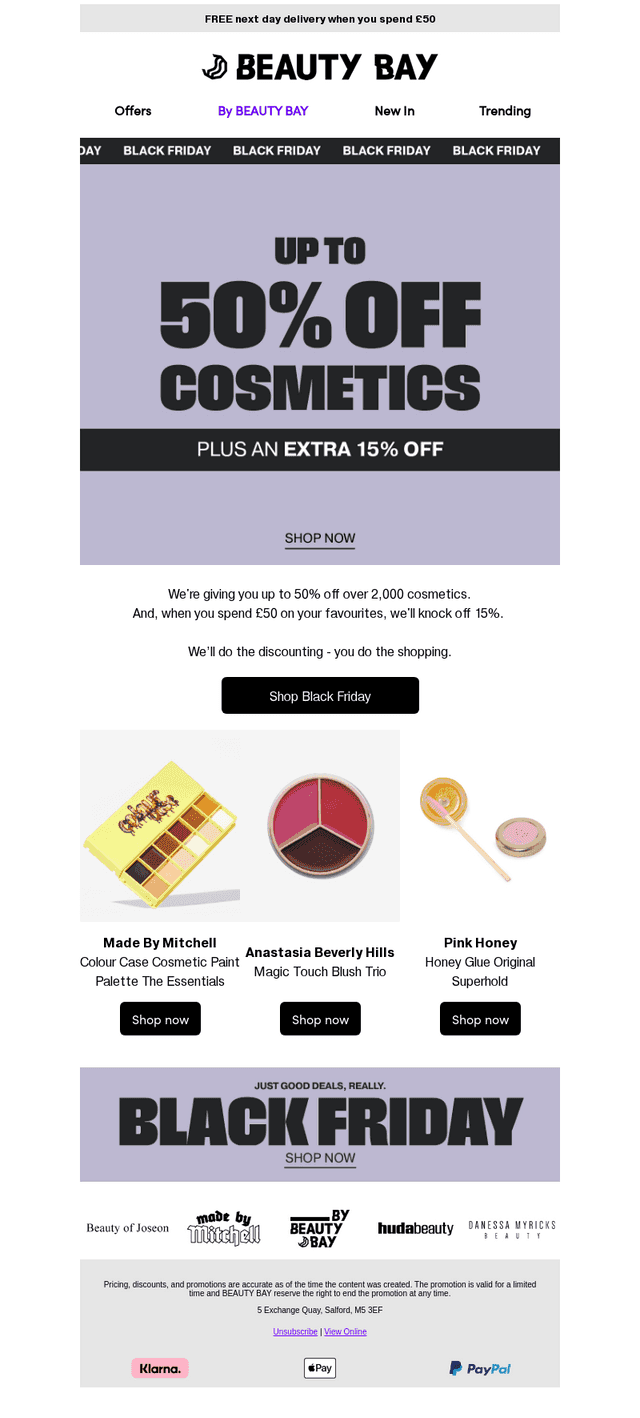 Extra 15% off 2,000+ cosmetics 🎉