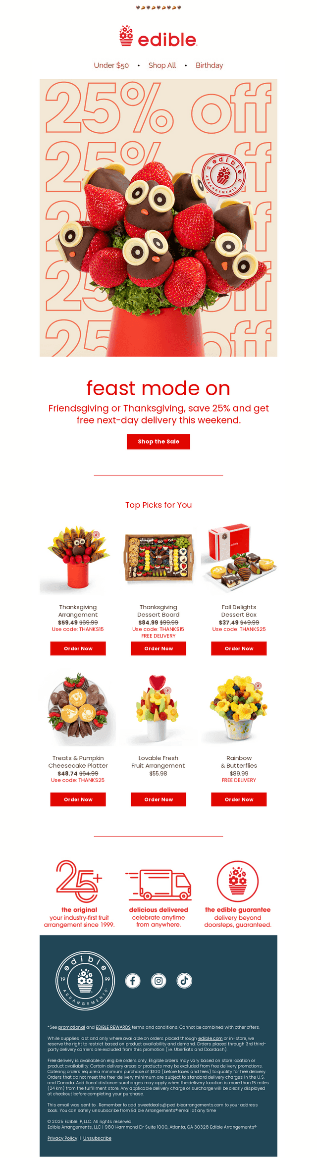 25% off weekend celebrations