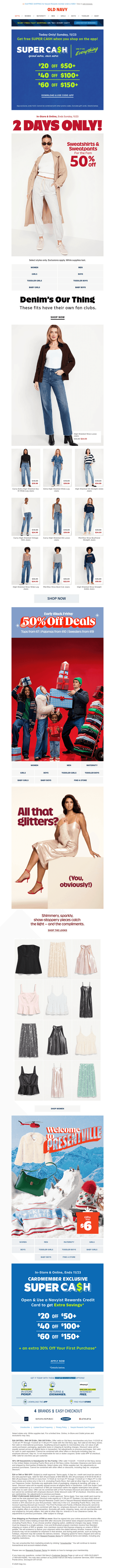 Old Navy email from Sun, Nov 23, 2025