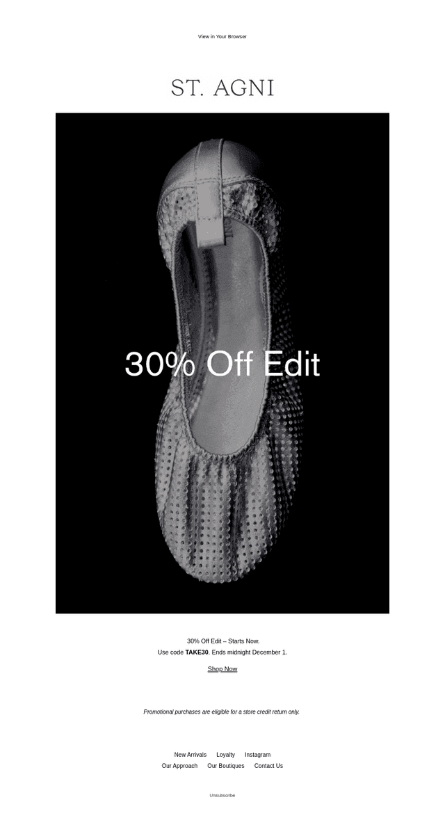 30% Off Edit - Starts Now
