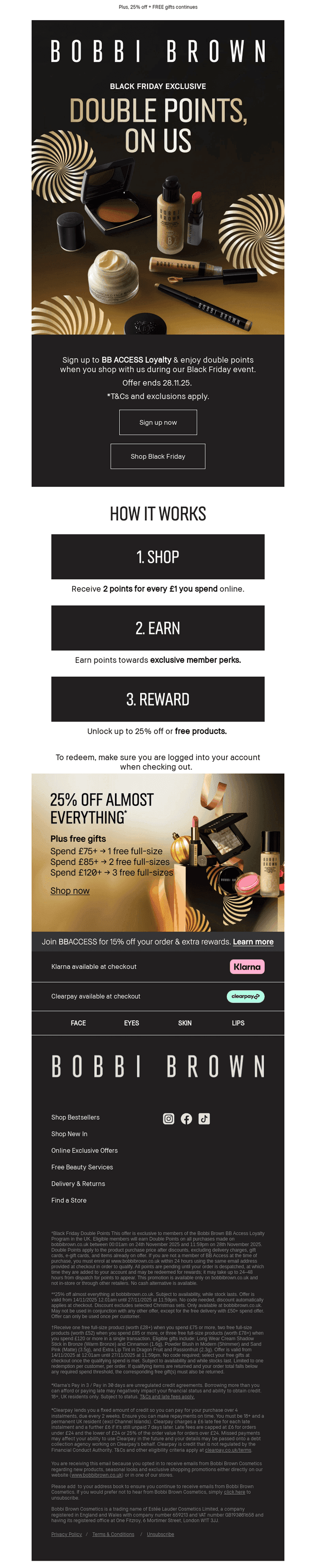 Bobbi Brown Cosmetics email from Mon, Nov 24, 2025