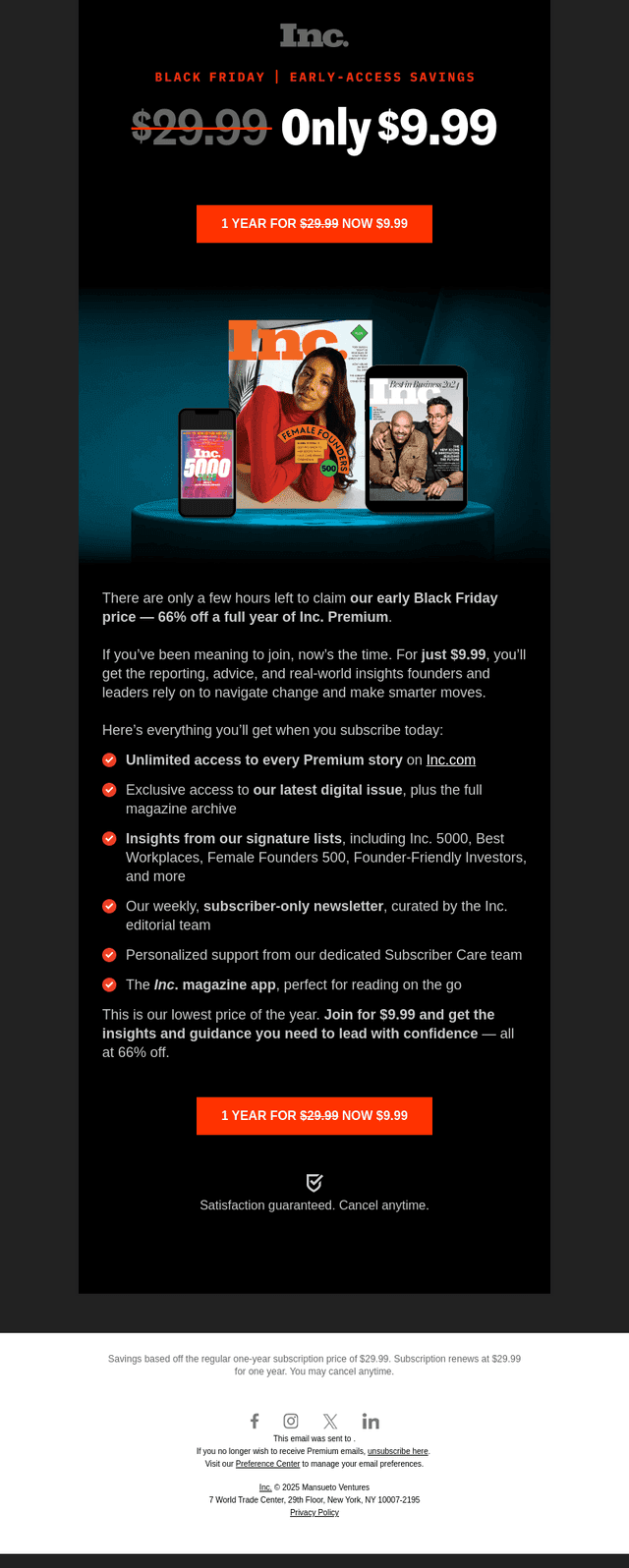 Final hours: 66% off Inc. Premium ends tonight