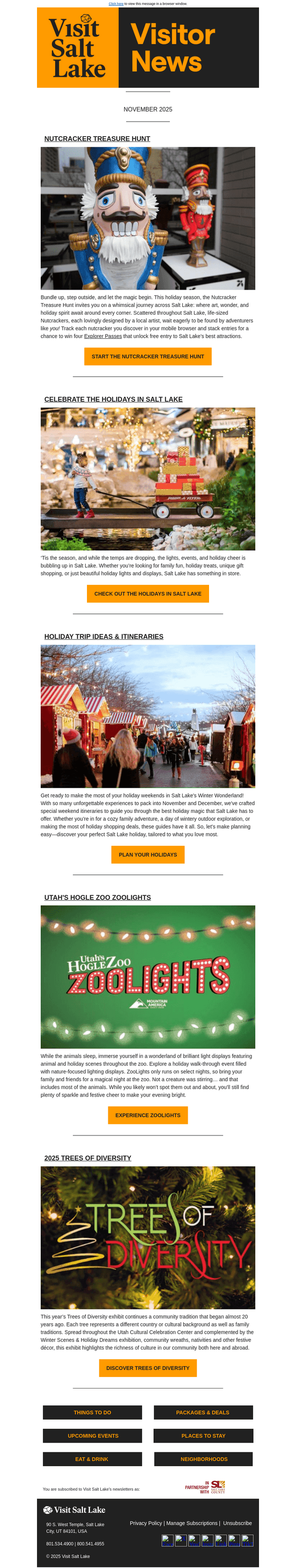 Visit Salt Lake email from Mon, Nov 24, 2025