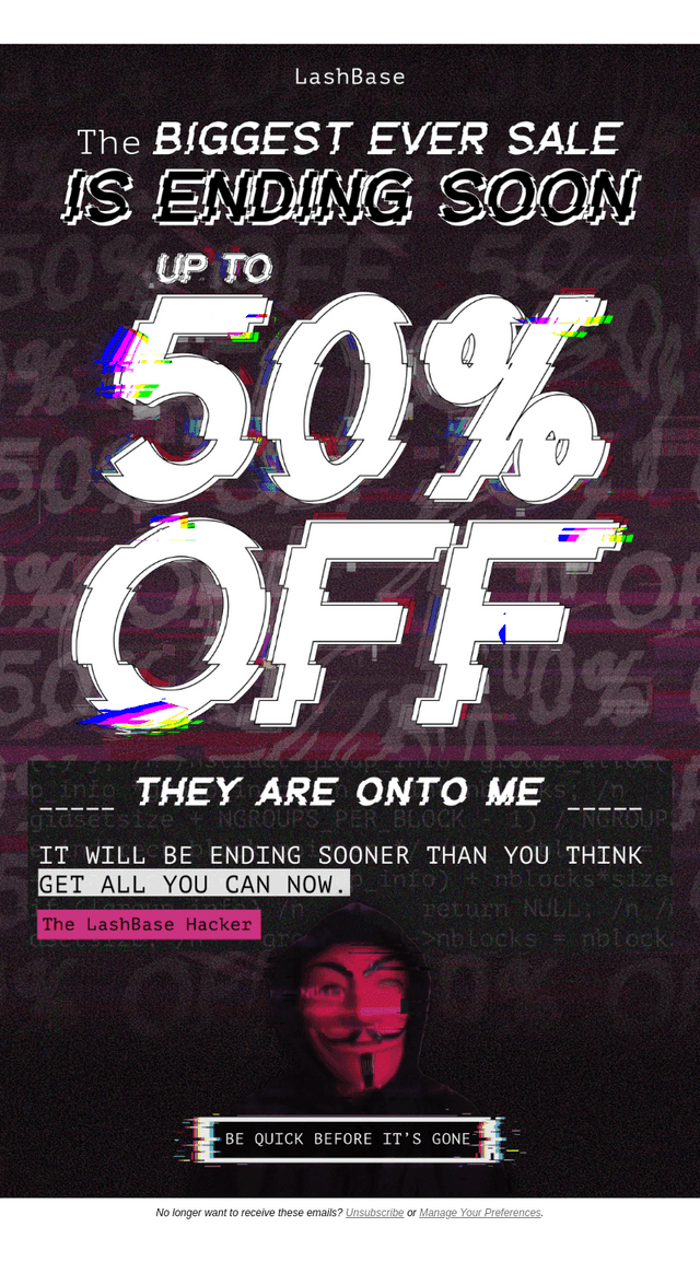 ACTION REQUIRED: UP TO 50% OFF ENDING SOON