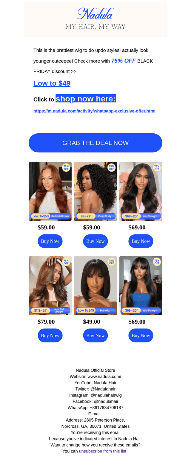 $49 wig is ending soon!