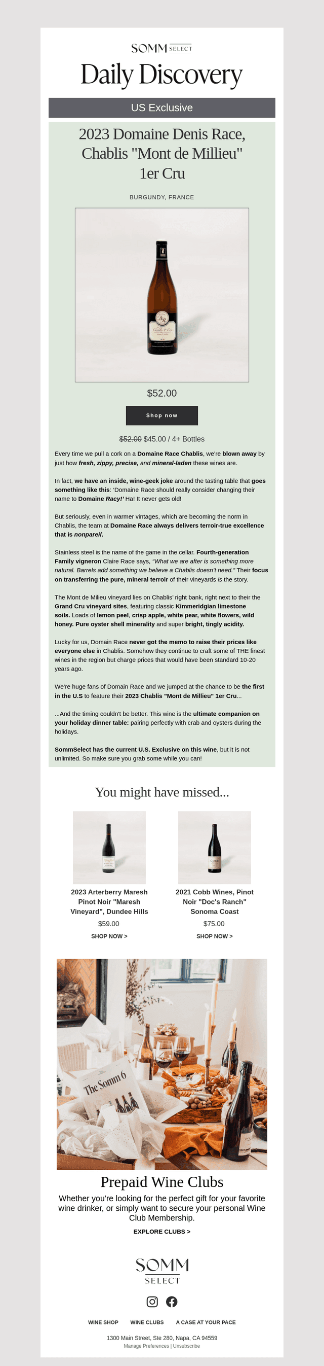 U.S. Exclusive: Electrifying Premier Cru Chablis
