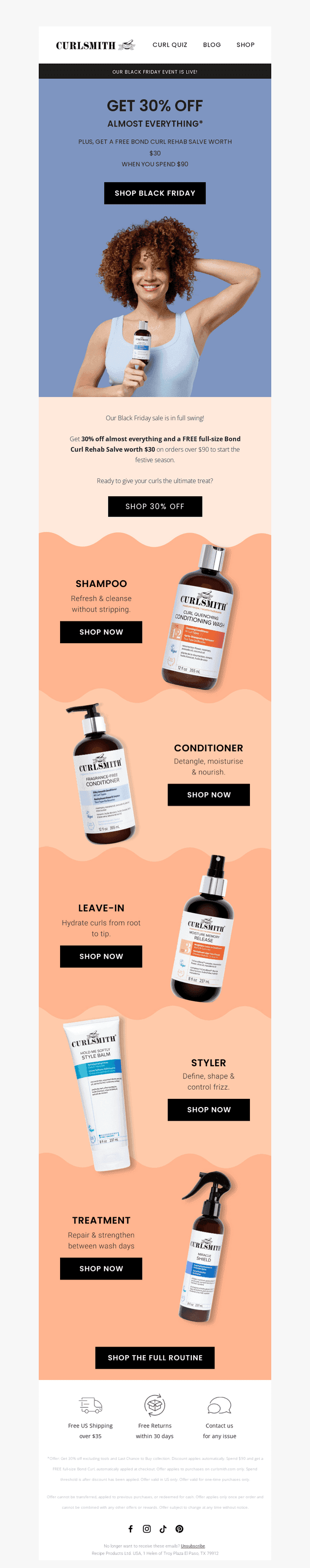 Get a free gift worth $30 when you spend $90!