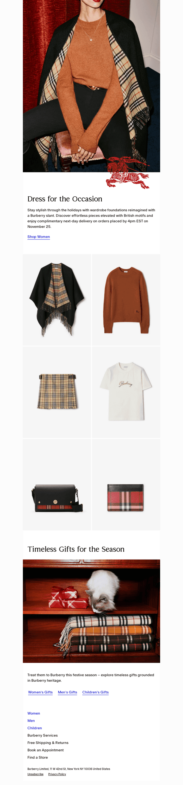 Burberry USA email from Tue, Nov 25, 2025