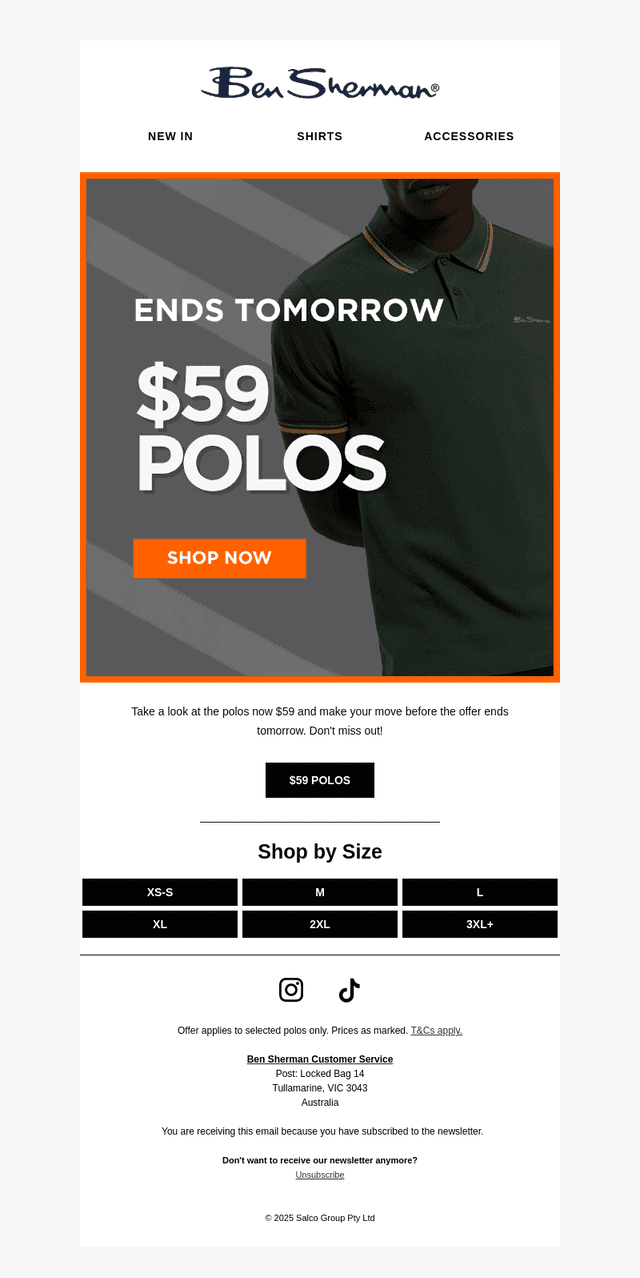 ⏰ $59 POLOS | ENDS TOMORROW