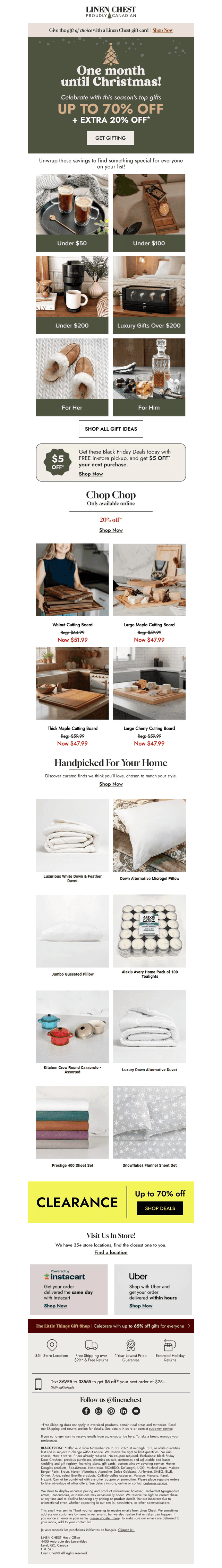 Linen Chest email from Wed, Nov 26, 2025