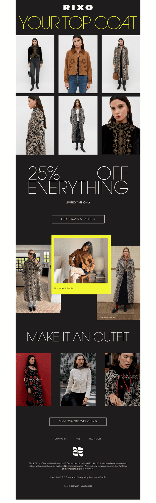25% OFF YOUR DREAM COAT