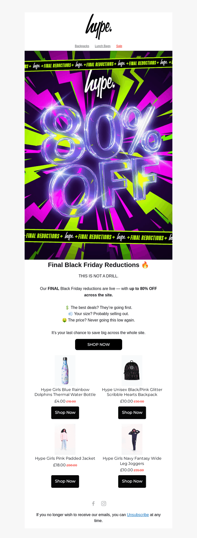 🚨 FINAL REDUCTIONS: UP TO 80% OFF 🚨