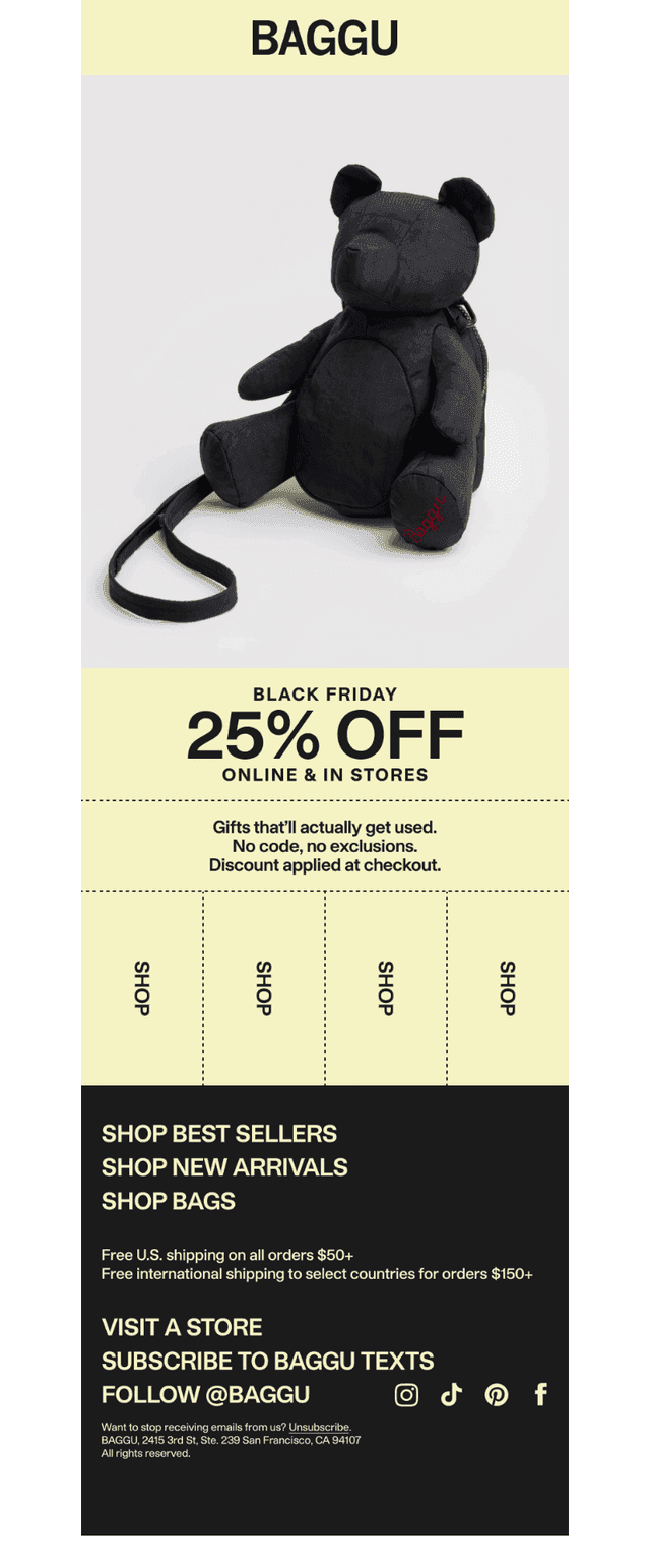 Black Friday: 25% Off Everything