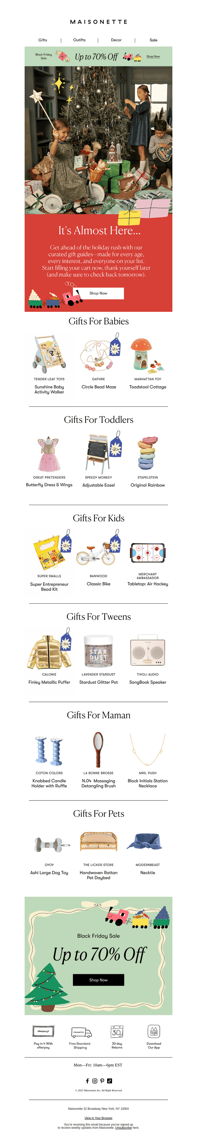 Maisonette email from Wed, Nov 26, 2025