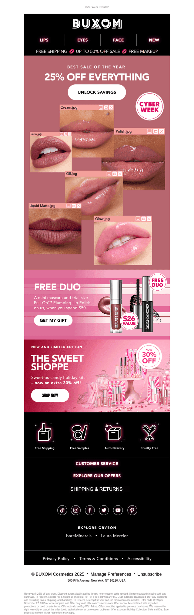 A gift from BUXOM Cosmetics