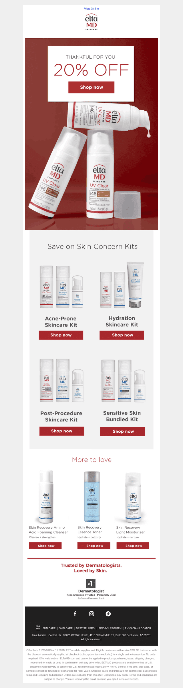 20% OFF skincare kits and more!