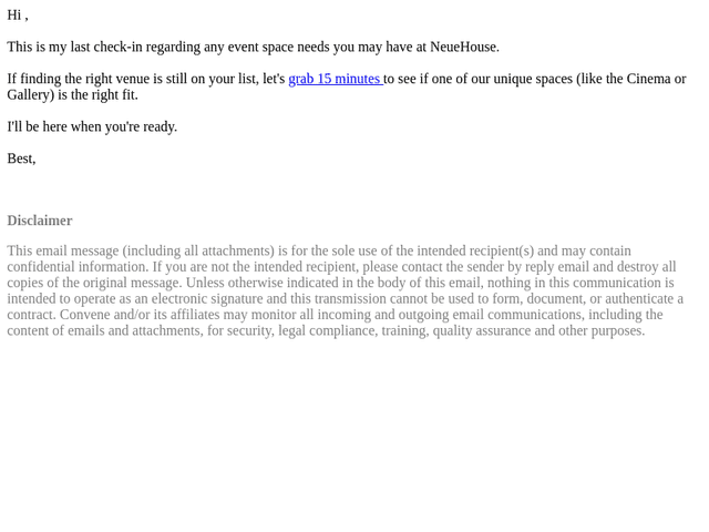 Convene email from Wed, Nov 26, 2025