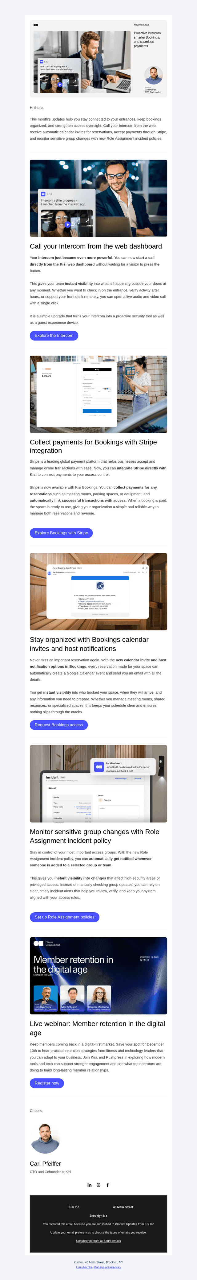 Kisi Security email from Wed, Nov 26, 2025