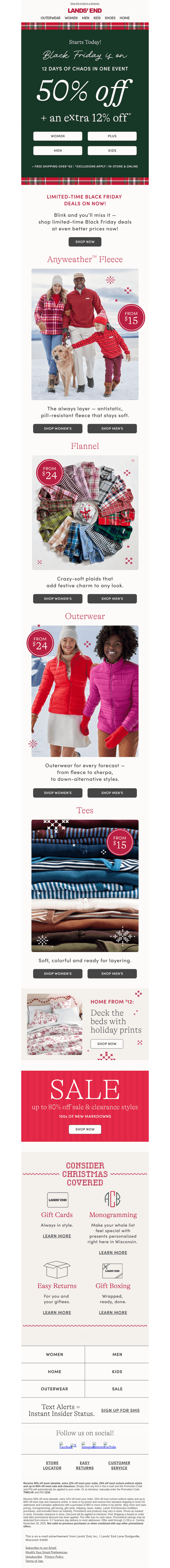 Lands' End email from Thu, Nov 27, 2025
