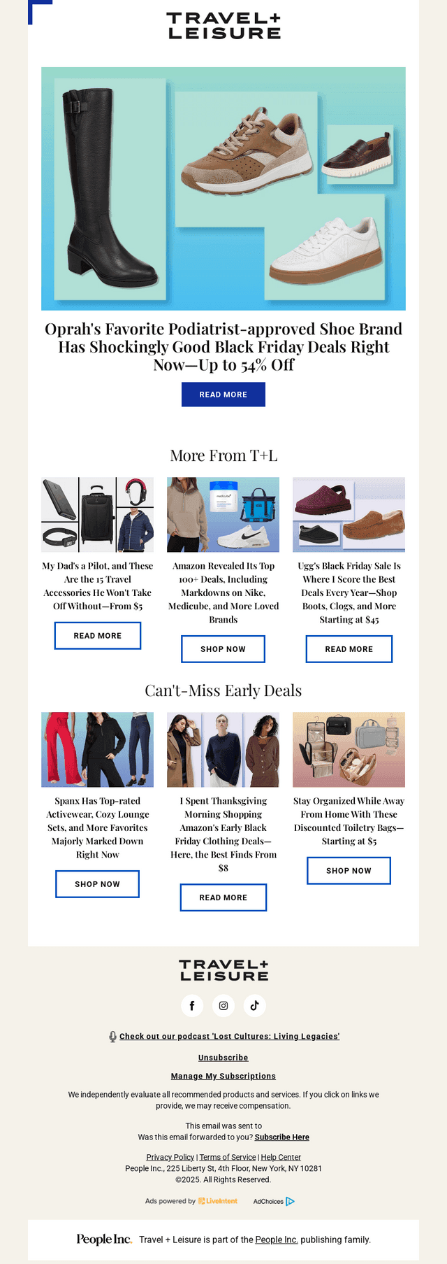 Travel + Leisure email from Thu, Nov 27, 2025