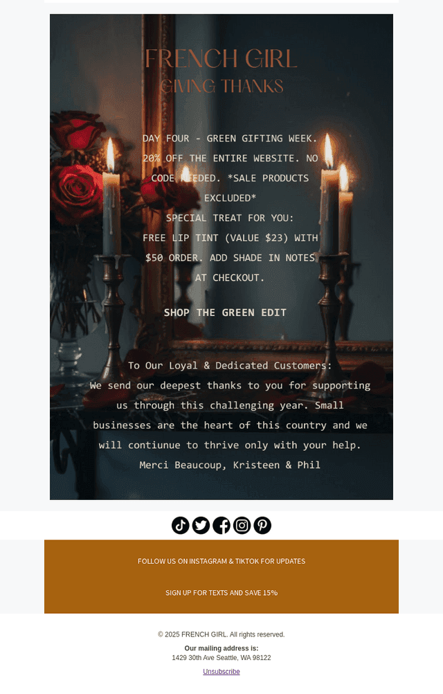 FRENCH GIRL email from Thu, Nov 27, 2025