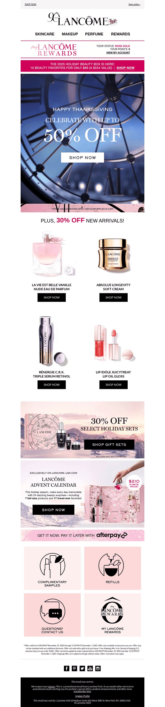 Lancome email from Thu, Nov 27, 2025