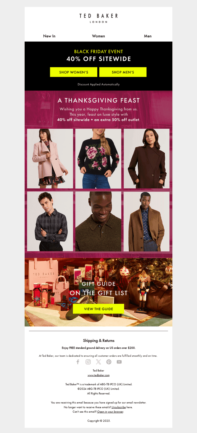 Happy Thanksgiving from Ted Baker